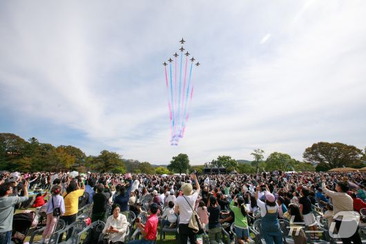 지난해 10월 2일부터 5일까지 열린 제21회 서산해미읍성축제의 블랙이글스 에어쇼 모습(서산시 제공. 재판매 및 DB금지)2025.8.26/뉴스1
