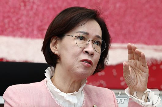 이인선 국회 여성가족위원장이 10일 서울 여의도 국회에서 뉴스1과 인터뷰를 하고 있다. 2025.9.10/뉴스1 ⓒ News1 김민지 기자