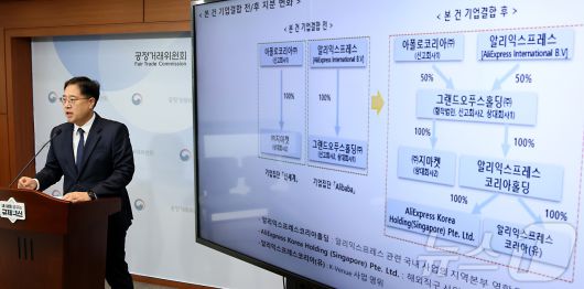 이병건 공정거래위원회 기업거래결합심사 국장이 18일 세종시 정부세종청사에서 기업집단 신세계와 알리바바 그룹이 합작회사를 설립해 지마켓과 알리익스프레스코리아를 공동으로 지배하는 기업결합 심사 결과를 발표하고 있다. 2025.9.18/뉴스1 ⓒ News1 김기남 기자