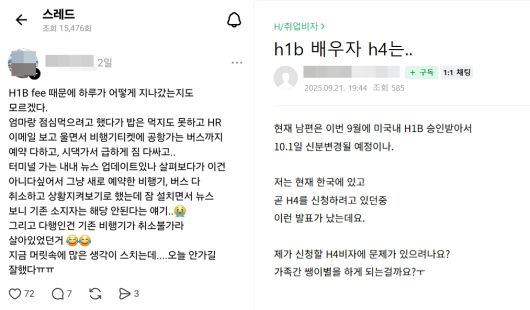 인터넷 카페 및 SNS 갈무리