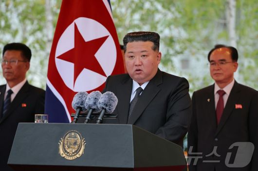 (평양 노동신문=뉴스1) = 김정은 북한 노동당 총비서 [국내에서만 사용가능. 재배포 금지. DB 금지. For Use Only in the Republic of Korea. Redistribution Prohibited] rodongphoto@news1.kr