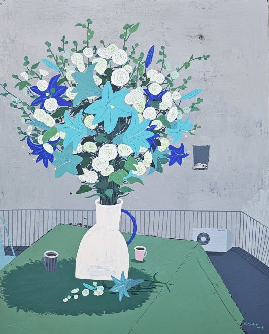 양은숙, 베란다, 72.7×90.7cm, Acrylic on canvas, 2024 (하랑갤러리 제공)