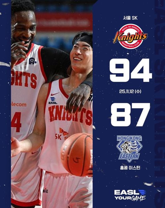 서울 SK가 EASL 첫 승을 따냈다.(서울 SK SNS)