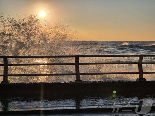 강원 대부분 지역에 한파특보가 발효된 26일 동해안 대표 해안도로인 강릉시 강동면 심곡~금진 구간 헌화로 난간에 고드름이 매달려 있다. 2025.12.26/뉴스1 ⓒ News1 윤왕근 기자