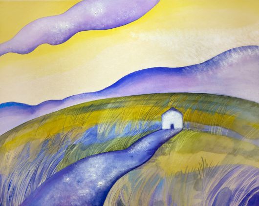 이승은, Golden, 2025, 72.7×90.9 cm, Color and gel stone on hanji (떼아트 갤러리 제공)