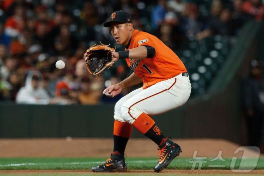 2017년 샌프란시스코 자이언츠에서 활동하던 시절의 황재균. ⓒ AFP=뉴스1