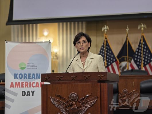 영 김(캘리포니아·공화) 미국 상원의원이 워싱턴DC 연방의회 캐넌 코커스룸에서 열린 '코리안 아메리칸 데이'(Korean American Day) 기념 행사에서 연설하고 있다. 2026.01.08. ⓒ News1 류정민 특파원