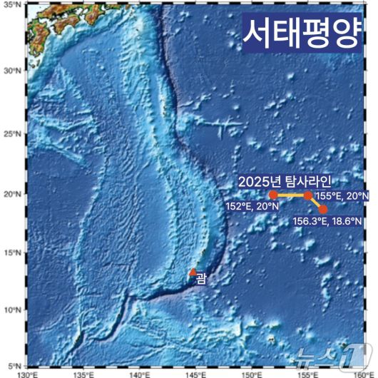 2025년 탐해 3호 서태평양 해저 희토류 탐사 궤적.(지질연 제공)/뉴스1