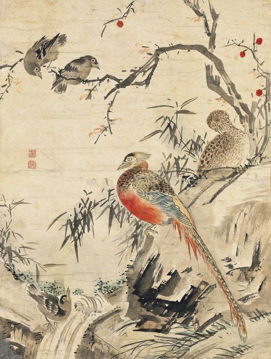 Lot. 106, 현재 심사정 1707–1769, '쌍치도', ink and color on paper, 30.5×40.4cm (2000만-6000만 원) (서울옥션 제공)