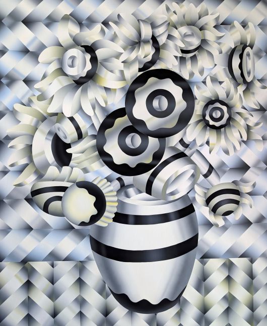 제프리 부이요, F30- Chrome Sunflowers Acrylic on canvas 92 x 73cm 2025 (서울아트나우 갤러리 제공)