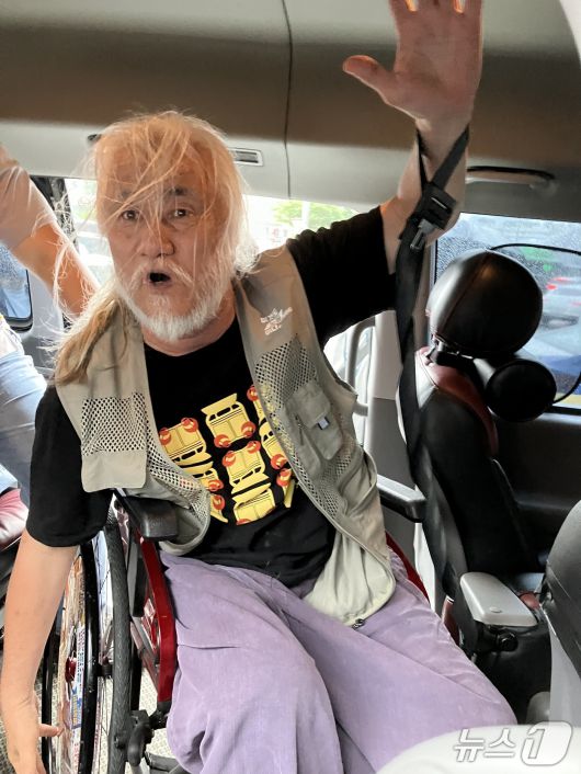 박경석 전국장애인차별철폐연대(전장연) 대표.  2023.7.14./ ⓒ 뉴스1 김기성 기자