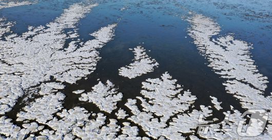 '1년 중 가장 춥다'는 절기상 대한(大寒)인 20일 경기 화성시 우정읍의 갯벌이 얼어있다. 기상청은 이번 한파가 21~22일까지 이어지며 절정에 달할 가능성이 크다고 보고 있다. 2026.1.20/뉴스1 ⓒ News1 김영운 기자