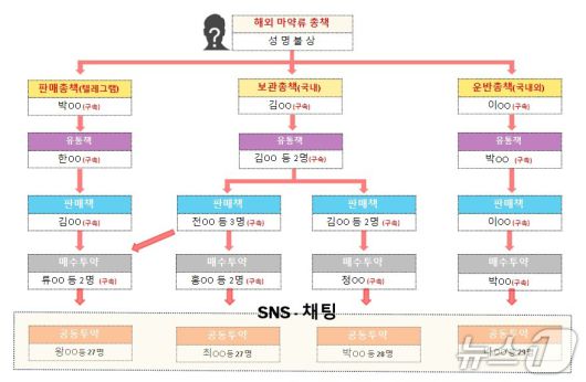 범죄 조직도.(강원경찰청 제공. 재판매 및 DB금지)/뉴스1