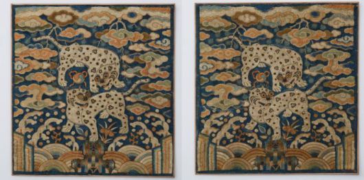 [서울=뉴스핌] 이현경 기자 = 쌍호흉배, 조선, 사직, 26.5x25cm [사진=코리아나미술관] 2020.09.16 89hklee@newspim.com