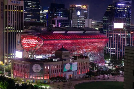 서울빛 적용 경관조명(서울시청) [사진=서울시]