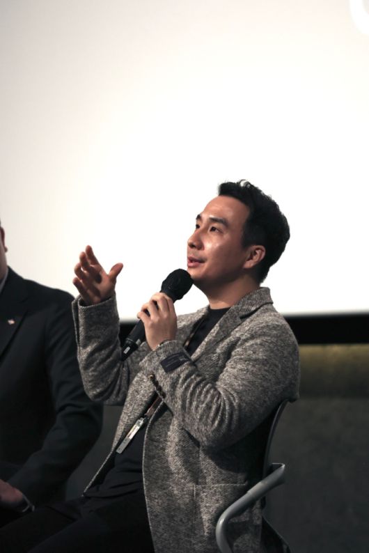 CGV용산아이파크몰 SCREENX관 론칭 행사에서 질의응답을 하고 있는 CJ 4DPLEX 오윤동 Studio담당 [사진=CGV]