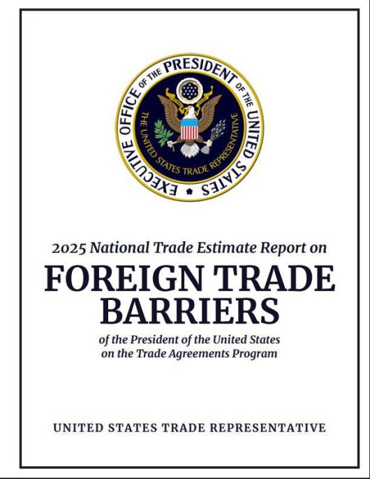 미국 무역대표부(USTR) '2025 국가별 무역 추정'(NTE) 보고서. [사진=USTR 홈페이지]