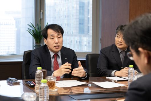 장영진 한국무역보험공사 사장이 8일 서울 종로구 본사에서 열린 '미국 관세 대응 긴급지원 TF' 출범식에서 발언하고 있다. [자료=한국무역보험공사] 2025.04.08 rang@newspim.com