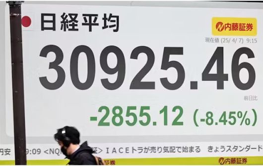 7일 도쿄 주식시장에서 닛케이주가가 3만1000엔 아래로 내려섰다. [사진=니혼게이자이신문 QUICK]