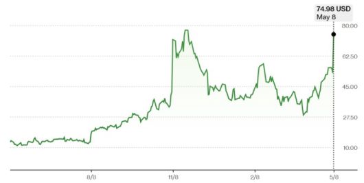 세즐 주가 추이 [자료=블룸버그]