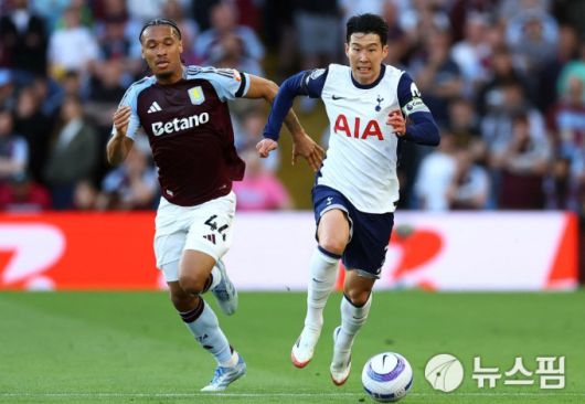 [버밍엄 로이터 =뉴스핌] 박상욱 기자 = 손흥민이 17일 프리미어리그 37라운드 애스턴 빌라전에서 드리블하고 있다. 2025.5.17 psoq1337@newspim.com