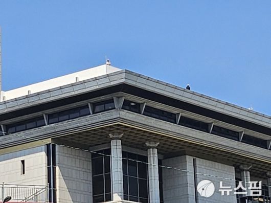 [부산=뉴스핌] 윤채영 기자 = 이재명 더불어민주당 대통령 후보가 방문한 부산 유엔기념공원 인근 고층 건물에 배치된 저격수. 2025.05.14 ycy1486@newspim.com