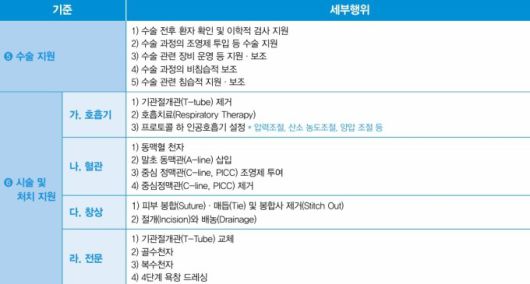 진료지원업무 행위목록 고시안 일부 발췌 [자료=보건복지부] 2025.05.21 sdk1991@newspim.com