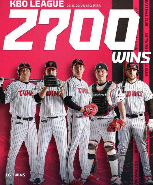 팀 통산 2700승을 거둔 LG선수들. [사진=LG]