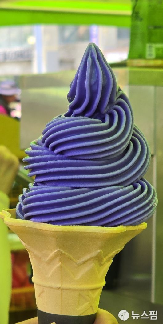 [동해=뉴스핌] 이형섭 기자 = 동해 무릉별유천지 라벤더 향기에 달달함을 더해주는 라벤더 아이스크림. 2025.06.15 onemoregive@newspim.com