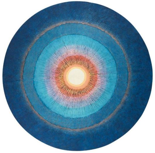 [서울=뉴스핌]이영란 미술전문기자= 방혜자 하늘의 땅, 2011. 패널 종이에 천연안료 지름 179cm. 국립현대미술관 이건희컬렉션 E2025.06.10 art29@newspim.com