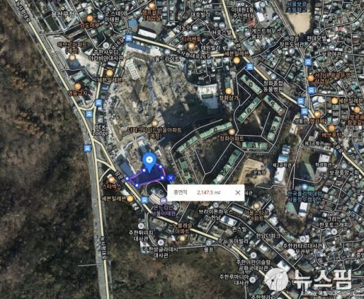 용산구청에 보고된 오염토양 정화 지역 동빙고동 310-6번지. [사진=제보자]