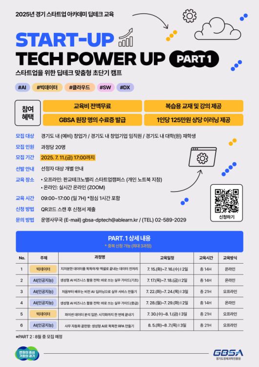 교육생 모집 포스터. [사진=경과원]