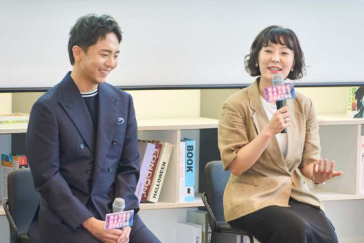 뮤지컬 '어쩌면 해피엔딩'의 박천휴 작가와 한경숙 프로듀서.[사진=NHN링크]