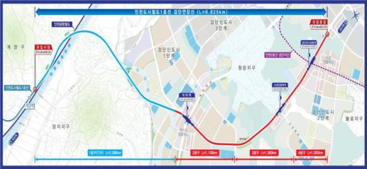 인천도시철도 1호선 검단연장 노선도. [자료=국토교통부]