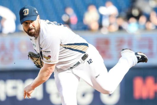 [서울=뉴스핌] 장환수 스포츠전문기자= NC 선발 로건 앨런이 28일 두산과 창원 경기에서 선발로 나가 힘차게 공을 던지고 있다. [사진=NC] 2025.06.28 zangpabo@newspim.com