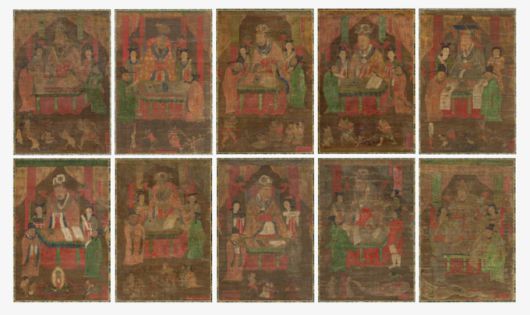 [서울=뉴스핌] 이지은 기자 = '시왕도'의 전체 10폭. [사진=국가유산청] 2025.07.08 alice09@newspim.com