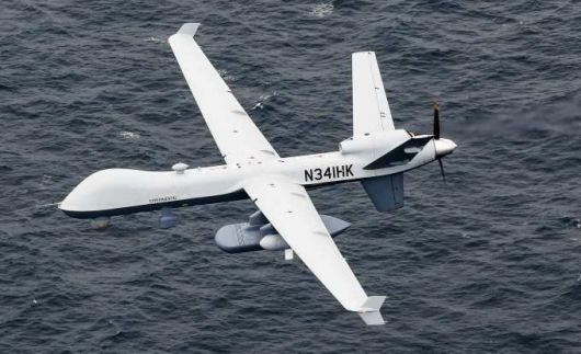2021년 4월 제너럴어토믹스의 MQ-9B '시 가디언' 무인기가 태평양 상공을 비행하고 있다. 일본이 오는 2028년까지 인수하면 동중국해의 중국 수상 함정은 물론, 잠수함들에 대한 감시와 정찰, 유사시 공격능력이 대폭 향상될 전망이다.[사진=미 해군] 2025.07.09 gomsi@newspim.com