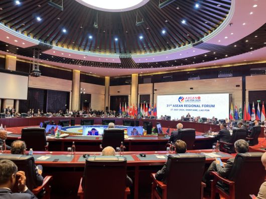 지난해 7월 27일 라오스 비엔티안의 국립컨벤션센터에서 열린 아세안지역안보포럼(ARF) 회의 장면 [사진=공동취재단] 2024.07.31