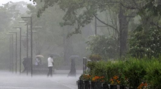 [서울=뉴스핌] 최지환 기자 = 서울에 호우주의보가 발령된 16일 오후 서울 종로구 광화문광장에서 시민들이 우산을 쓰고 이동하고 있다. 2025.05.16 choipix16@newspim.com