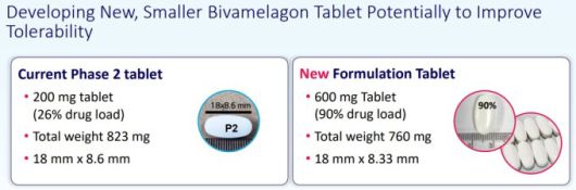 비바멜라곤 내약성 향상 위한 제형 개선 작업 [자료 = 리듬 파머수티컬스]