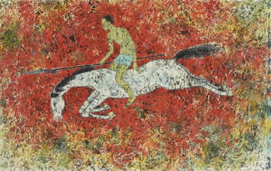 [서울=뉴스핌]이영란 편집위원/미술전문기자=남정 박노수, 기마행, 1977, 종이에 수묵채색, 69x105cm. [사진=진주시립이성자미술관] 2025.07.21 art29@newspim.com