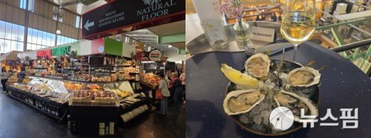 프랑크푸르트 시내에 위치한 재래시장 클라인마크트할레 내부 모습. 다양한 식음료를 맛볼 수 있다. [사진=박노훈 기자]