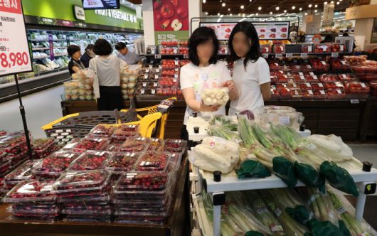 [서울=뉴스핌] 김학선 기자 = '민생회복 소비쿠폰' 지급이 시작된 22일 이재명 대통령이 용산 대통령실에서 주재한 국무회의에서 "소득 지원 효과도 있지만 핵심적으로는 소비 지원, 소비 회복이라는 생각을 갖고 각 부처 단위로 추가적인 소비 진작 프로그램을 준비해달라"고 지시했다. 한편으로는 "이에 따른 물가 상승 압력이 있을 수 있다"며 "소비쿠폰을 지급하지 않을 때도 이런저런 핑계로 물가가 납득할 수 없는 정도로 자꾸 오르던데, 물가 관리도 신속하고 엄정하게 임해 주길 바란다"고 주문했다. 사진은 이날 오후 서울시내의 한 대형마트에서 시민들이 장을 보는 모습. 2025.07.22 yooksa@newspim.com