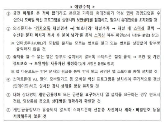 예방 수칙. [그래픽=경찰청, 과학기술정보통신부]