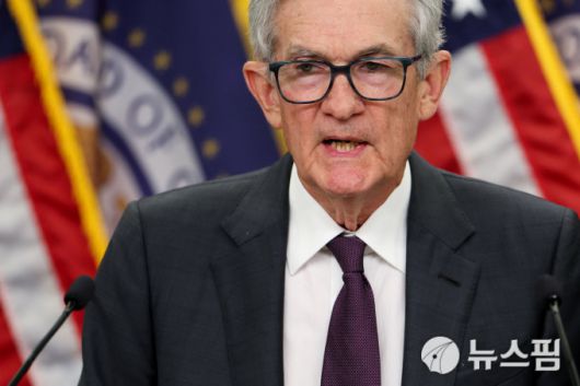 30일(현지시간) 미국 워싱턴D.C. 연방준비제도(Fed) 본부에서 제롬 파월 연준 의장이 기자회견을 하고 있다.[사진=로이터 뉴스핌] 2025.07.31 mj72284@newspim.com