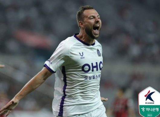 토마스가 31일 열린 K리그1 28라운드 FC서울과의 원정 경기에서 선제 골을 넣고 포효하고 있다. [사진=한국프로축구연맹]