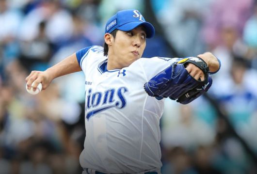 7일 KBO 포스트시즌 와일드카드(WC) 결정전 2차전에서 텩투한 삼성 선발 원태인. [사진=삼성]