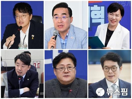 (왼쪽부터) 박주민·박홍근·전현희 더불어민주당 의원, 강훈식 대통령실 비서실장, 홍익표 전 민주당 원내대표, 정원오 성동구청장. [사진=뉴스핌DB]