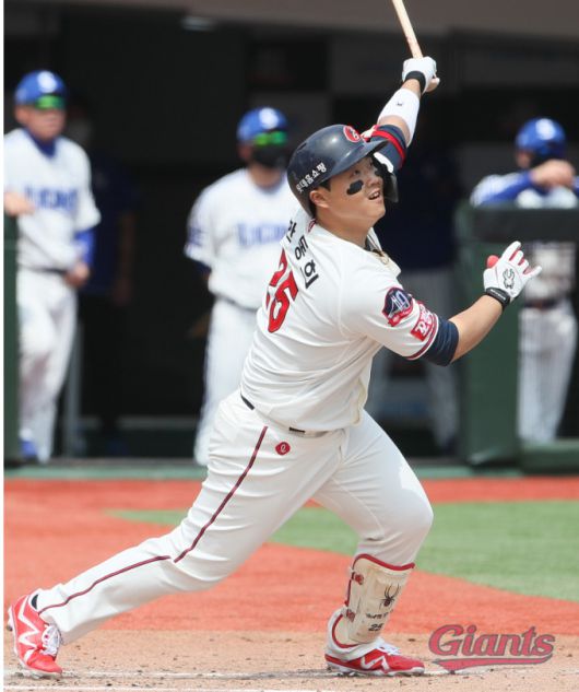 생애 첫 월간 MVP를 수상한 한동희. [사진= 롯데 자이언츠]