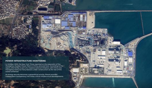 플래닛 랩스 위성이 찍은 중국 장저우 핵발전소 [사진 = 업체 홈페이지]